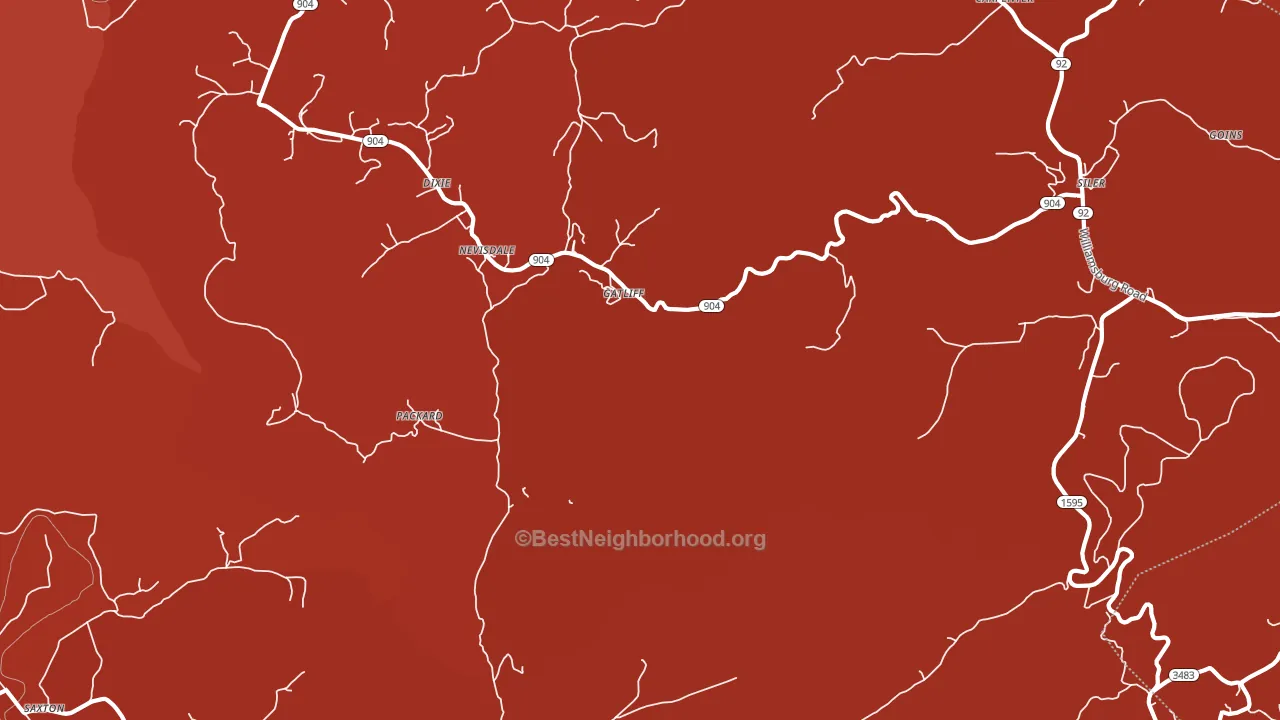 Gatliff, KY block-group political-lean map
