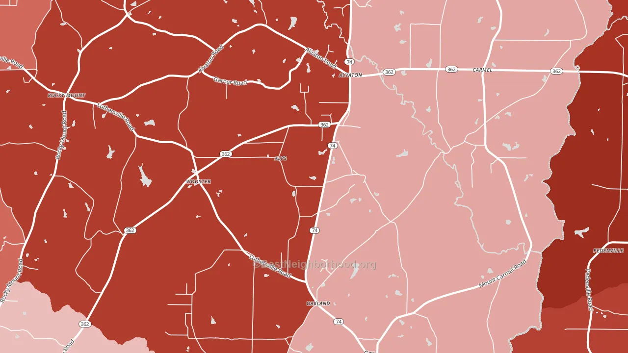 Gay, GA block-group political-lean map