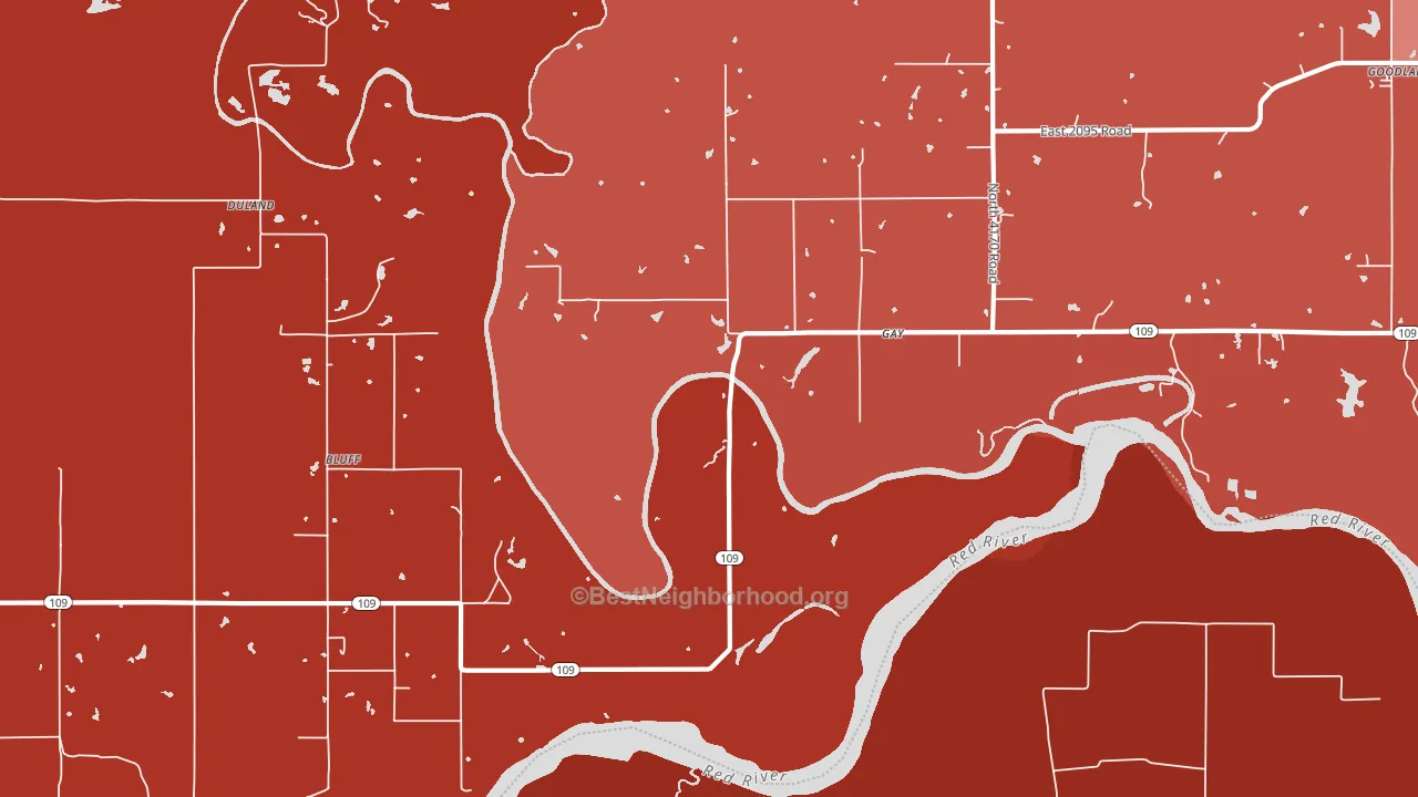 Gay, OK block-group political-lean map
