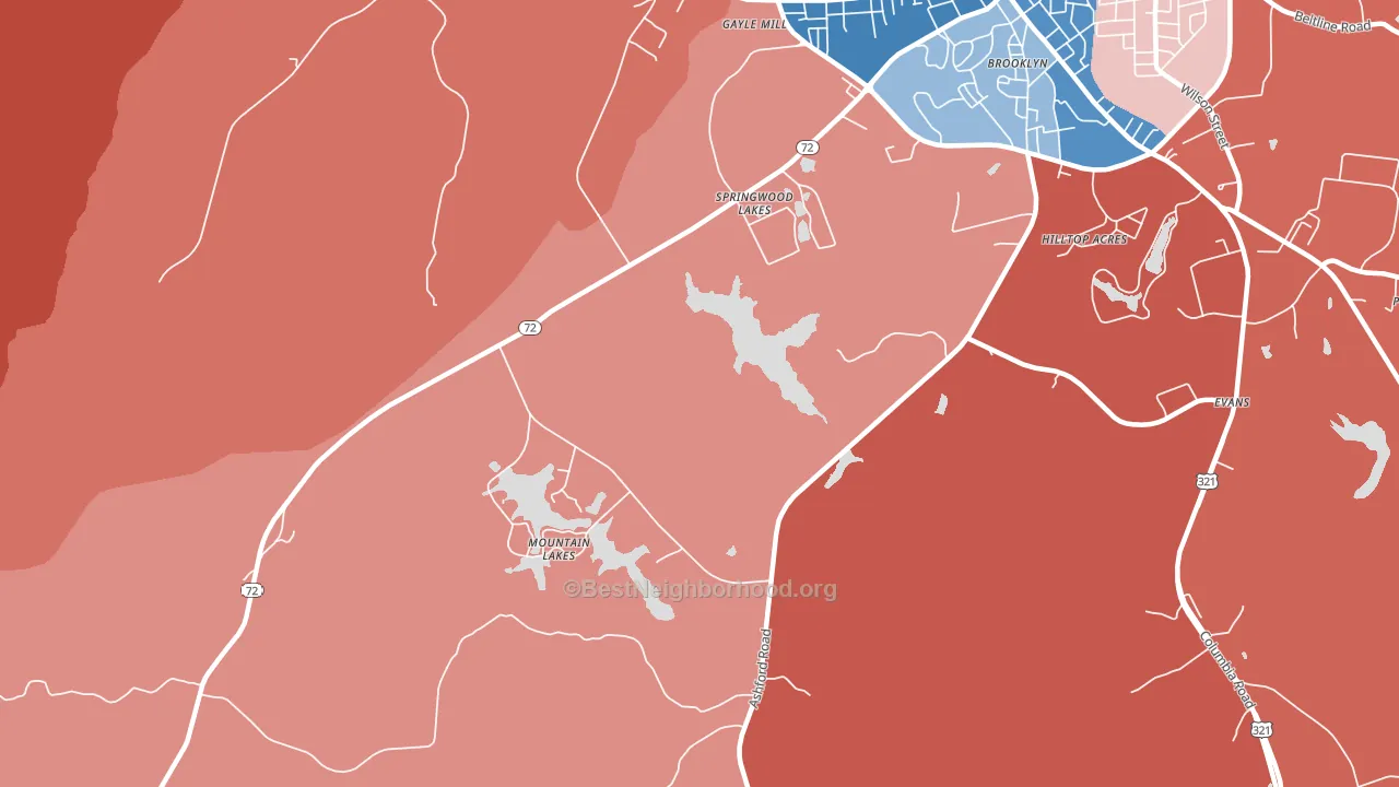 Gayle Mill, SC block-group political-lean map