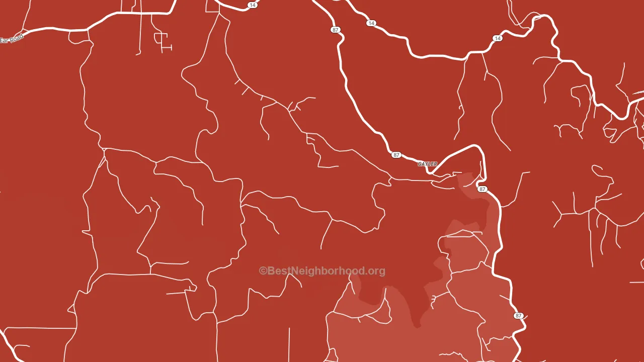 Gayler, AR block-group political-lean map