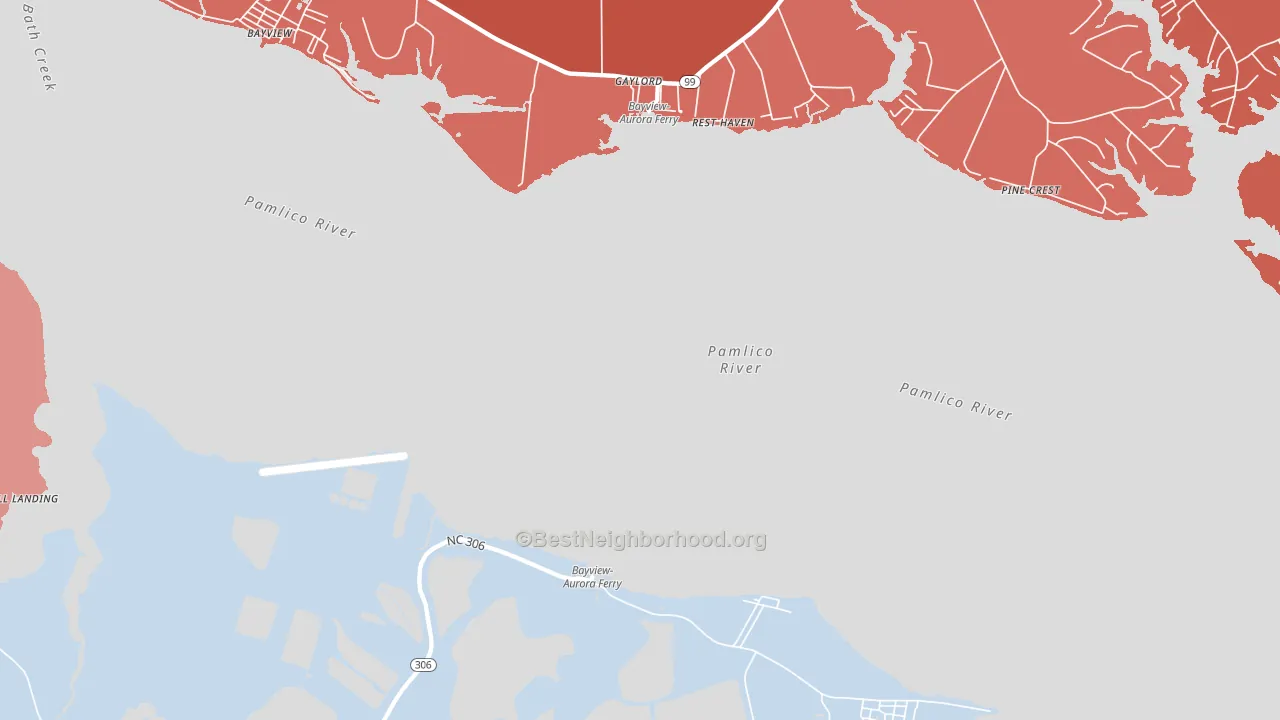 Gaylord, NC block-group political-lean map