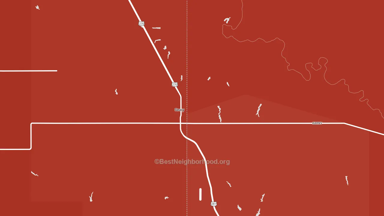 Geary, OK block-group political-lean map