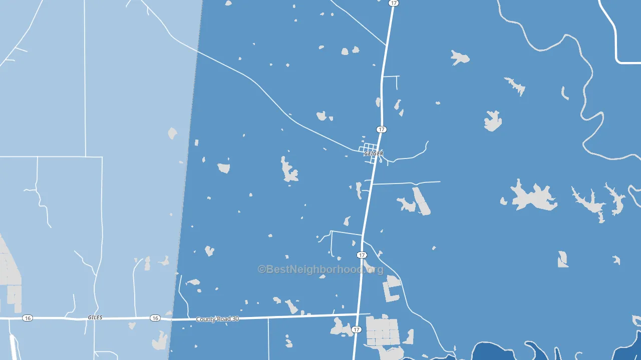 Geiger, AL block-group political-lean map