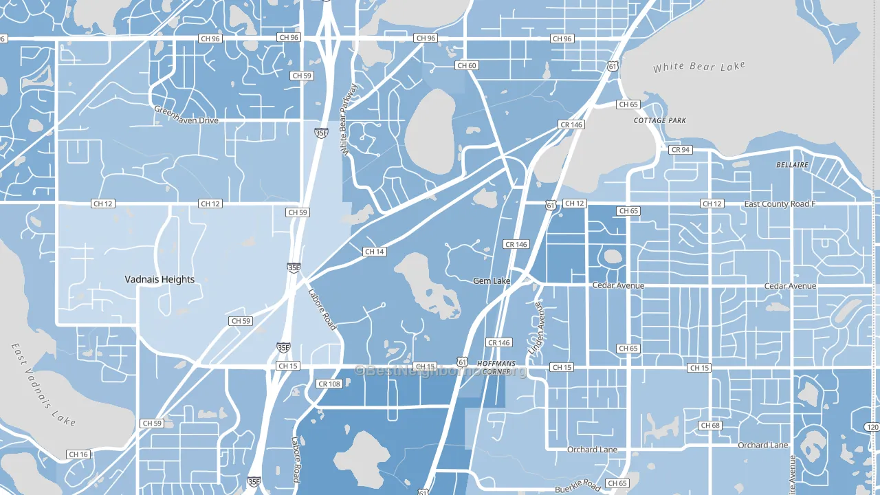 Gem Lake, MN block-group political-lean map