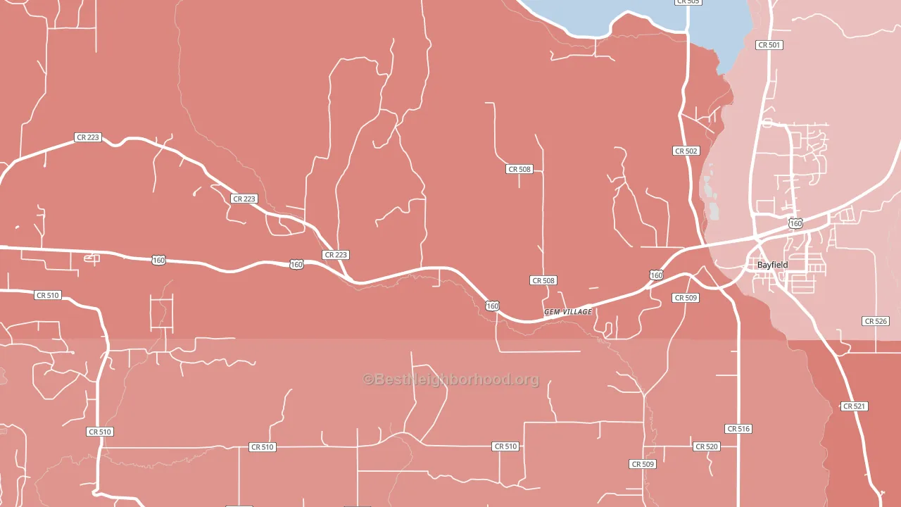 Gem Village, CO block-group political-lean map