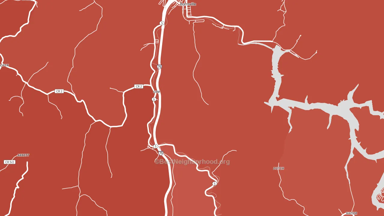 Gem, WV block-group political-lean map