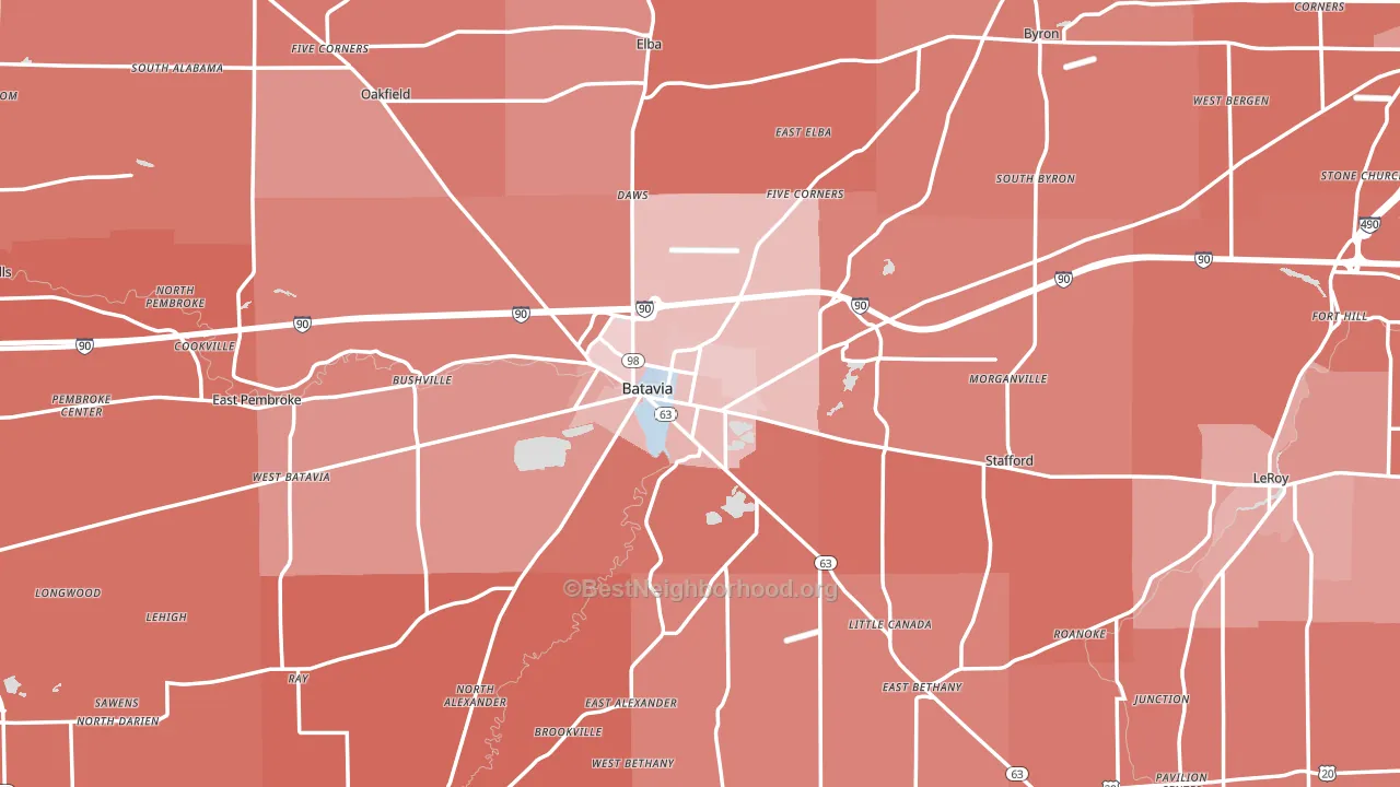Genesee County, NY block-group political-lean map