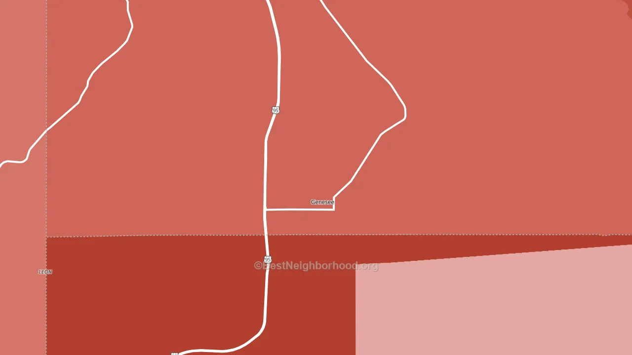Genesee, ID block-group political-lean map