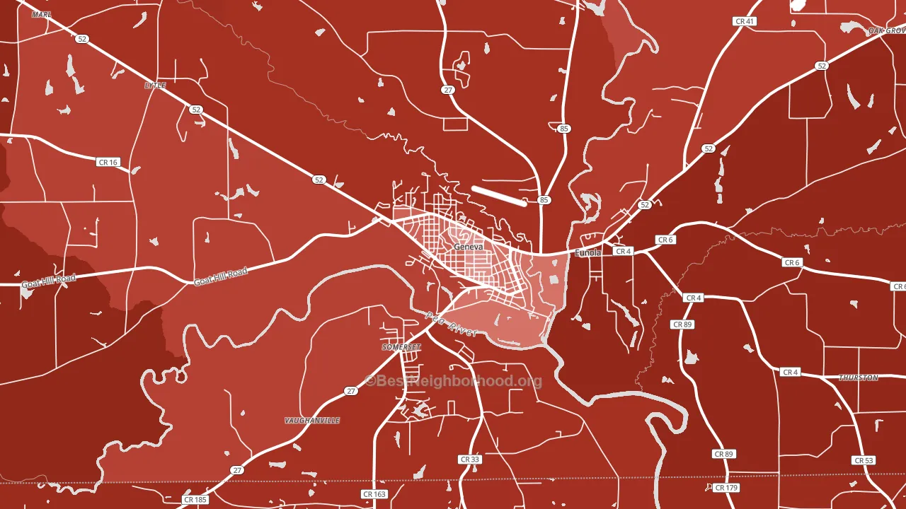Geneva, AL block-group political-lean map