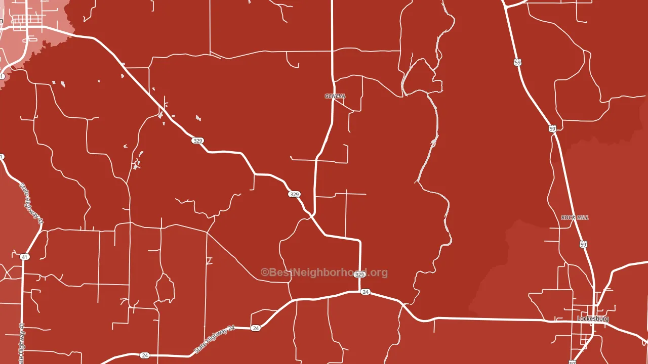 Geneva, AR block-group political-lean map