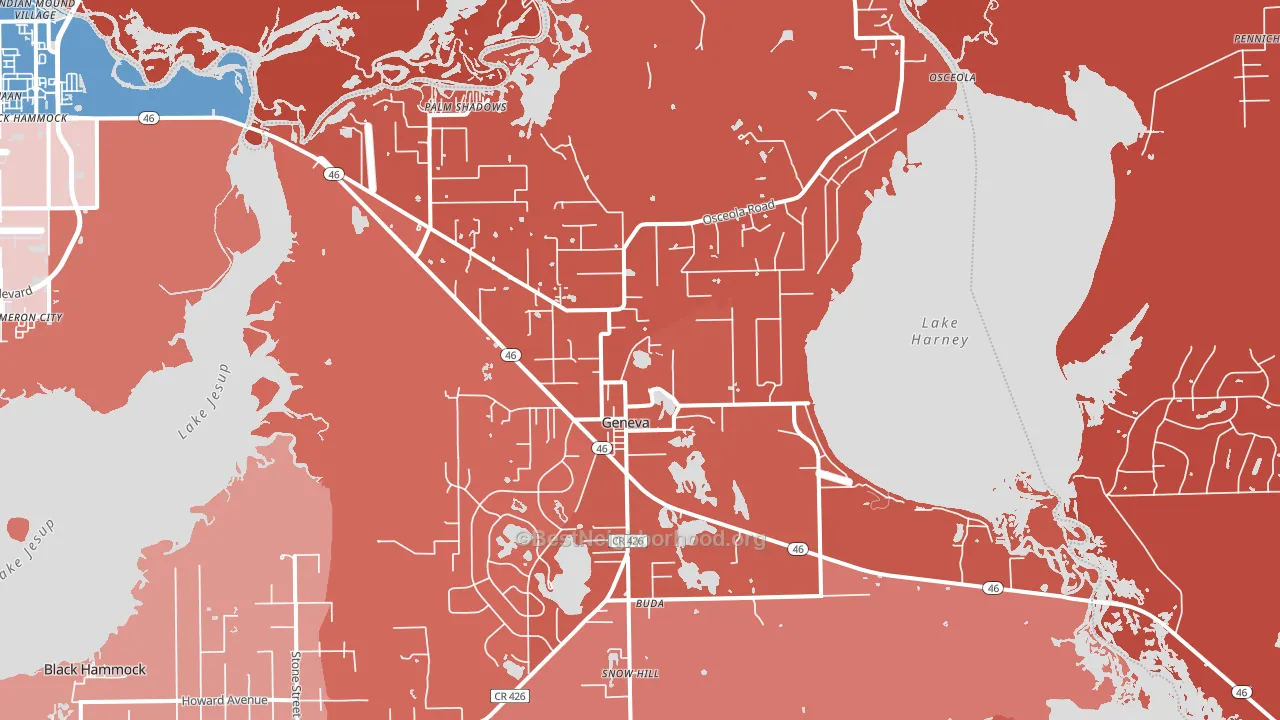 Geneva, FL block-group political-lean map