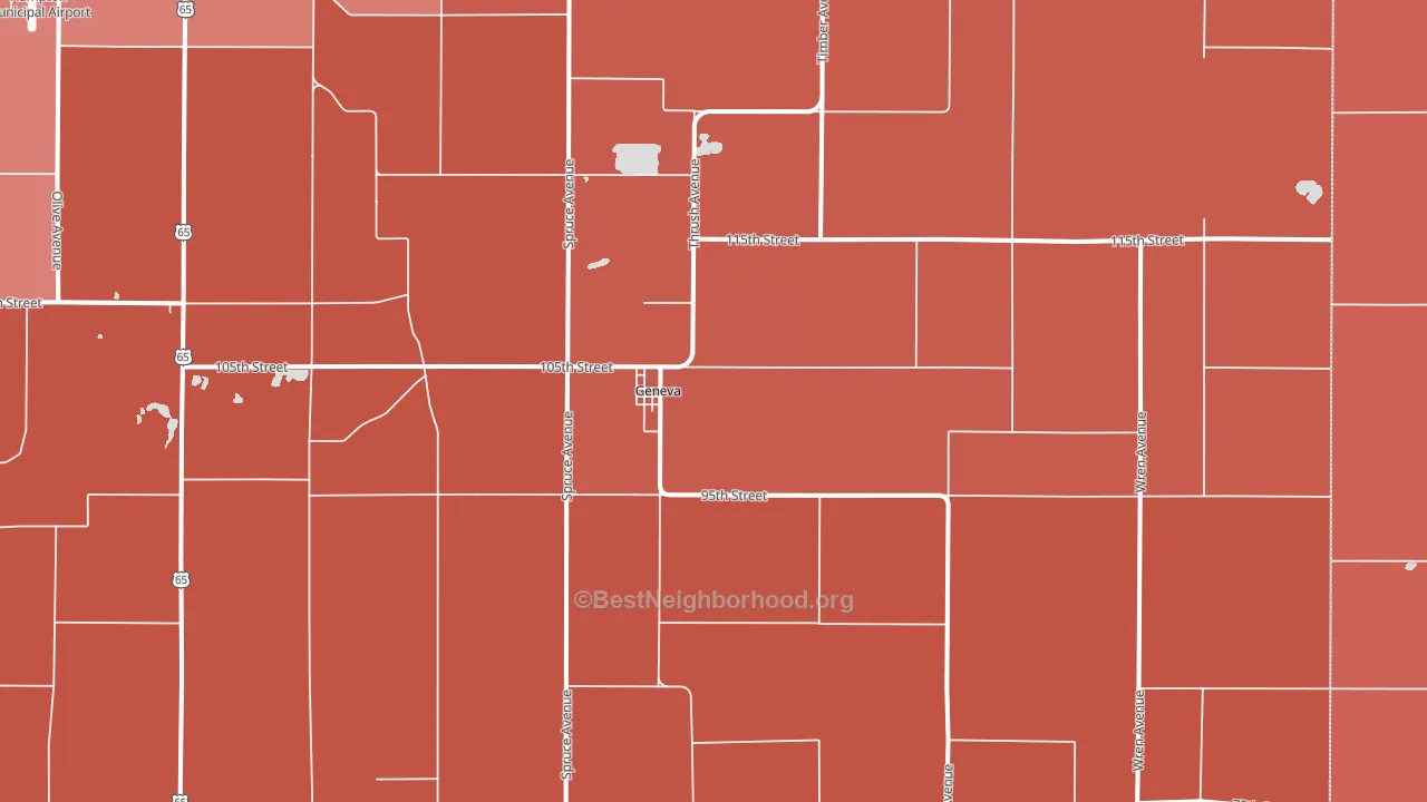 Geneva, IA block-group political-lean map