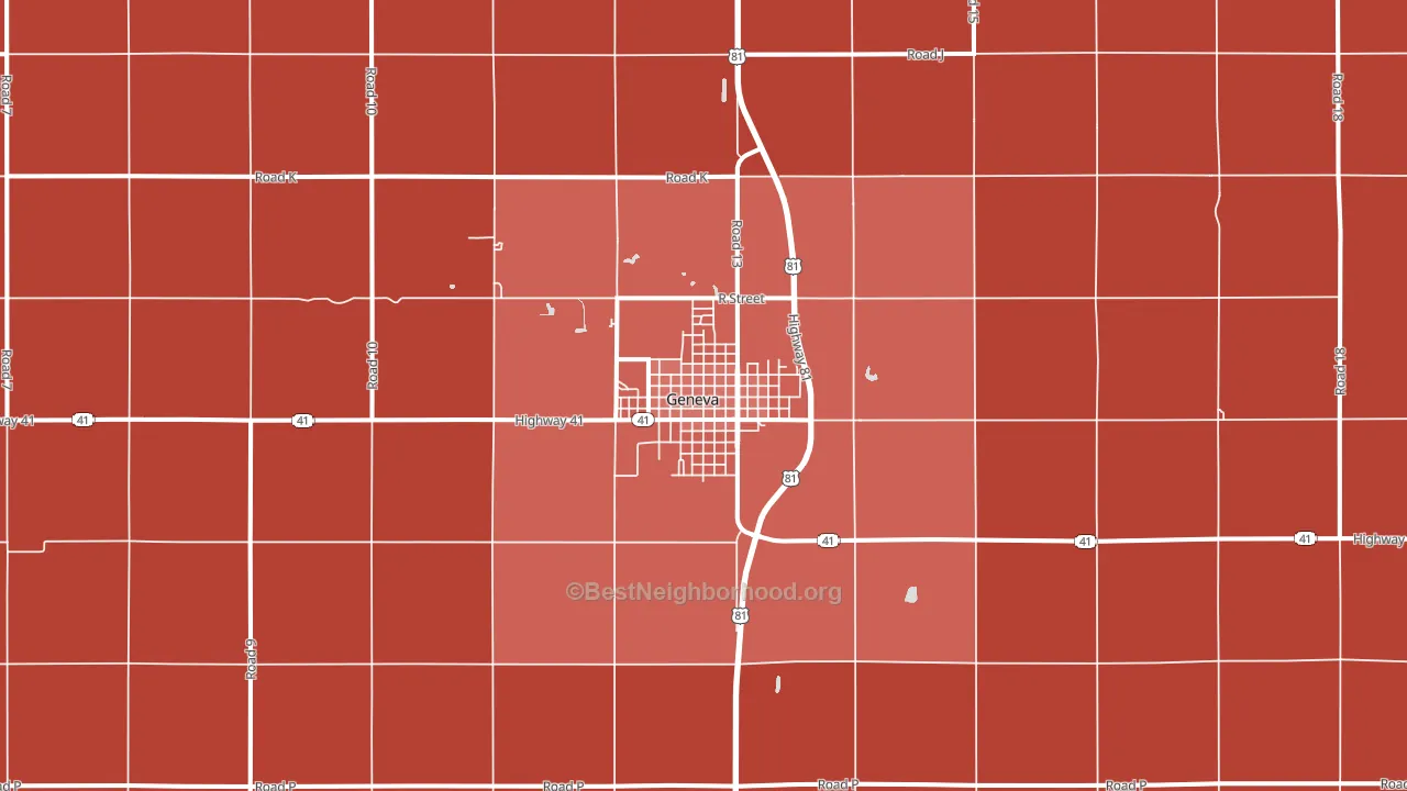Geneva, NE block-group political-lean map