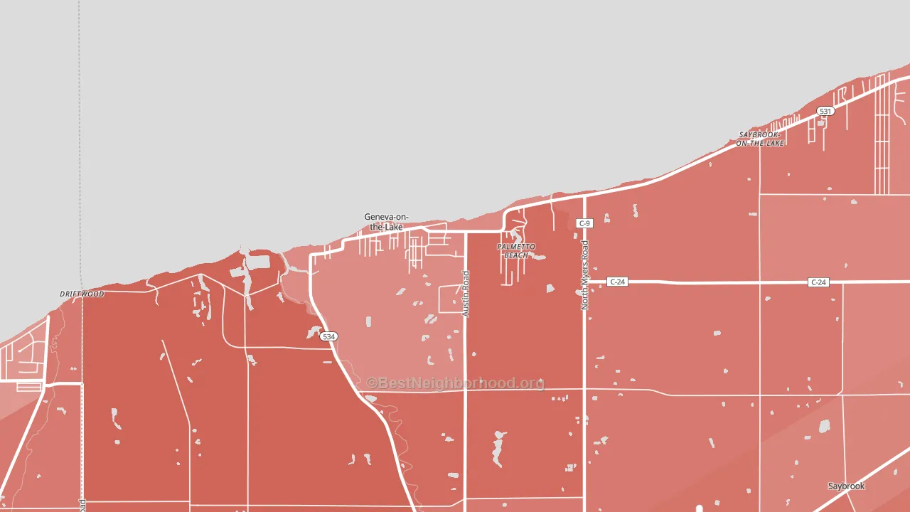 Geneva-on-the-Lake, OH block-group political-lean map