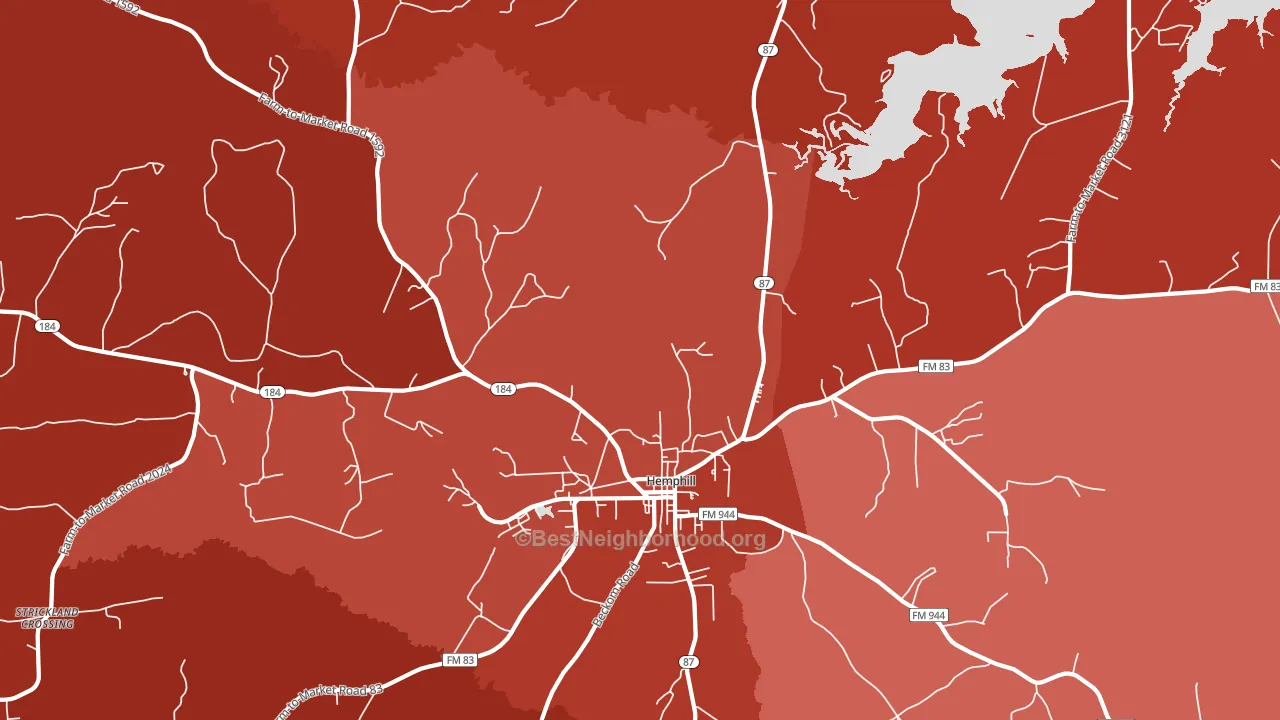 Geneva, TX block-group political-lean map