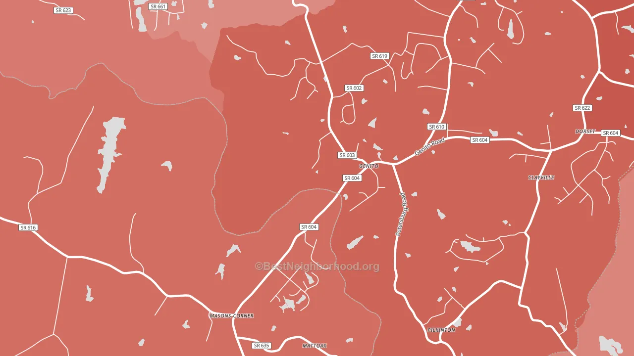 Genito, VA block-group political-lean map