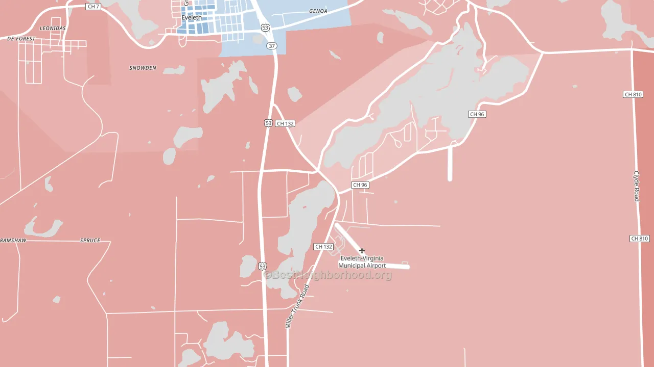 Genoa, MN block-group political-lean map