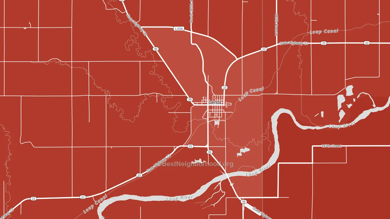 Genoa, NE block-group political-lean map