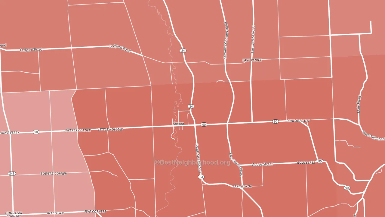Genoa, NY block-group political-lean map