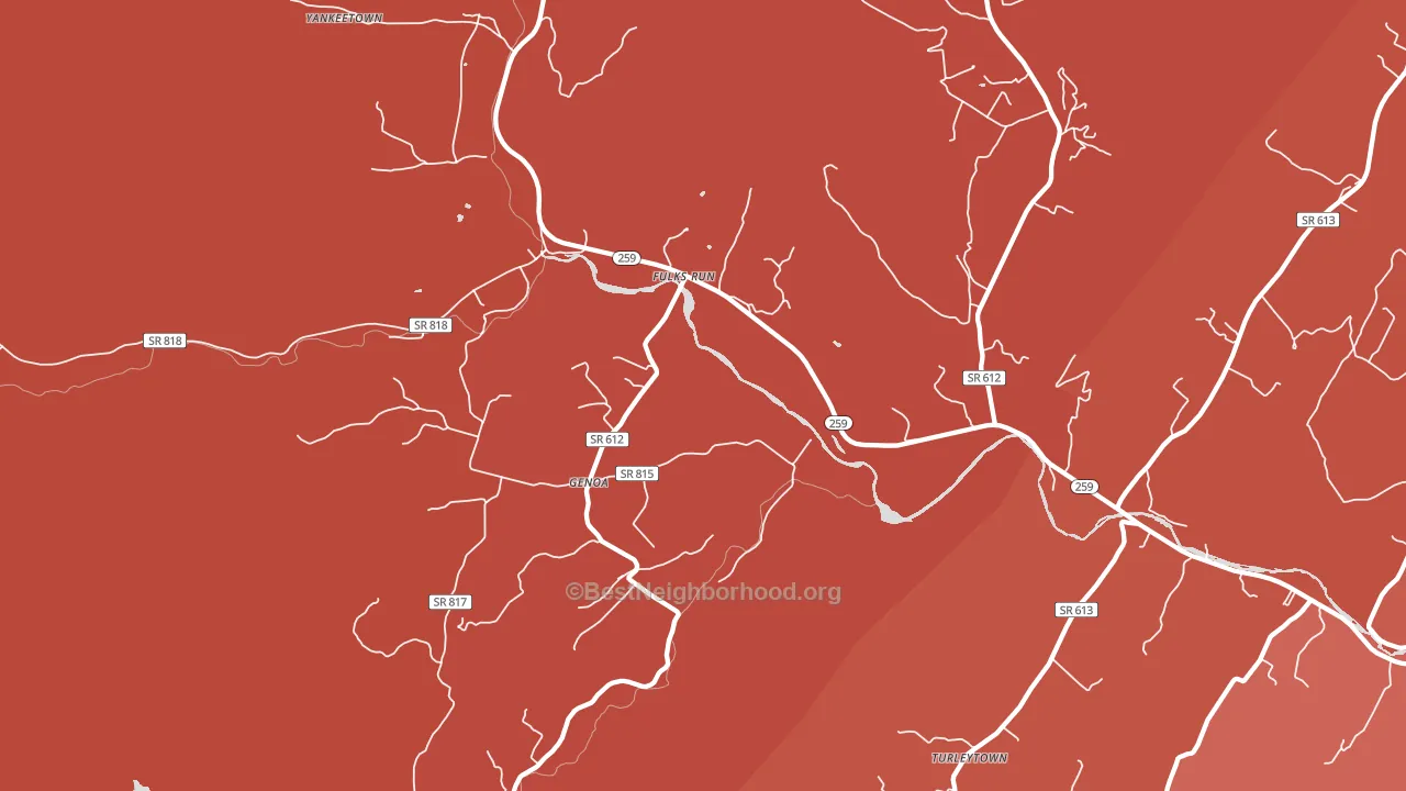 Genoa, VA block-group political-lean map