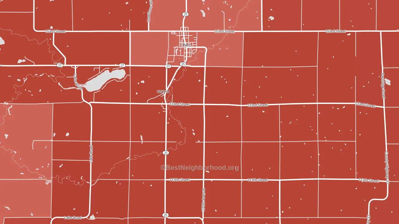 Genola, MN block-group political-lean map