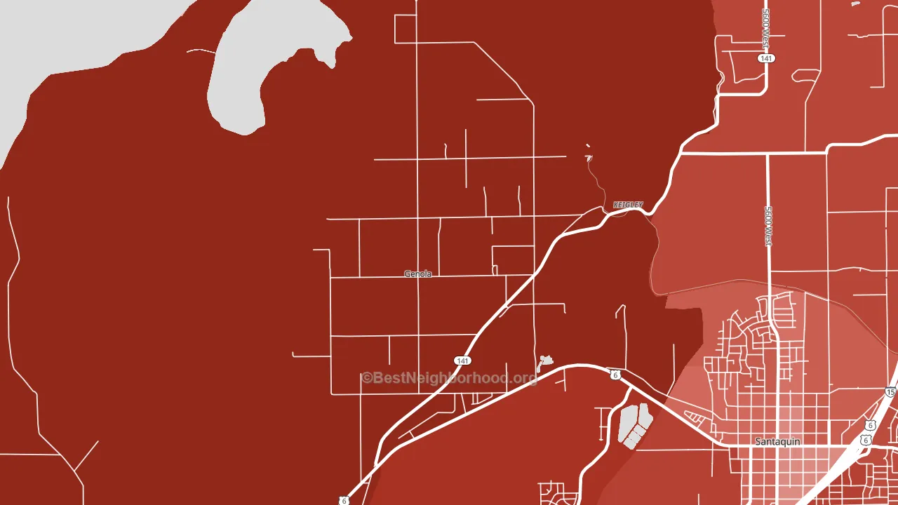 Genola, UT block-group political-lean map