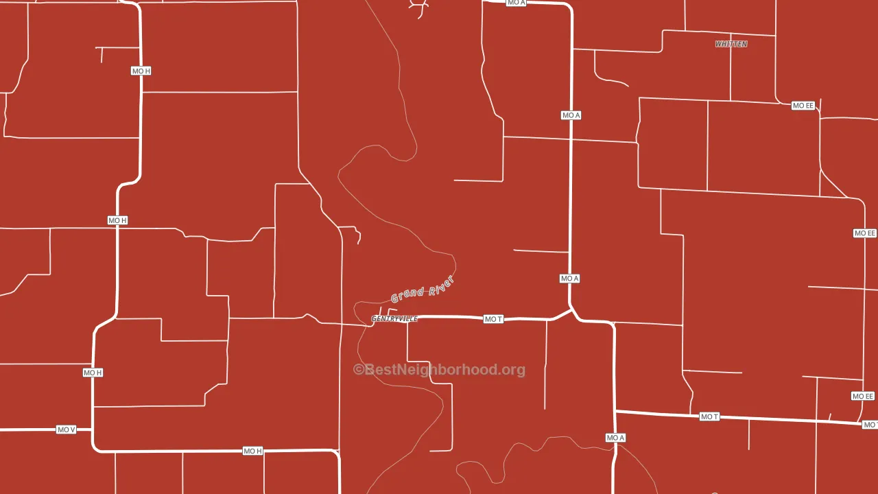 Gentryville, MO block-group political-lean map