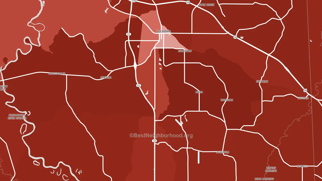 George County, MS block-group political-lean map