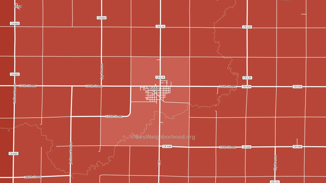 George, IA block-group political-lean map