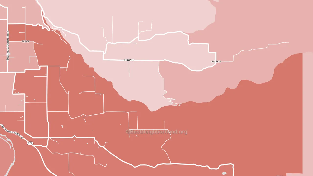 George, OR block-group political-lean map