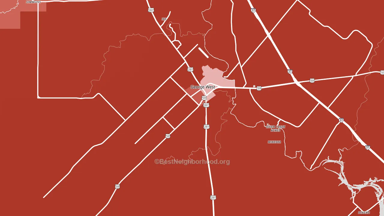 George West, TX block-group political-lean map