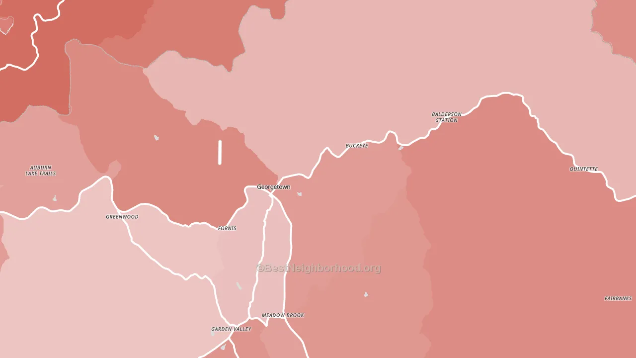 Georgetown, CA block-group political-lean map