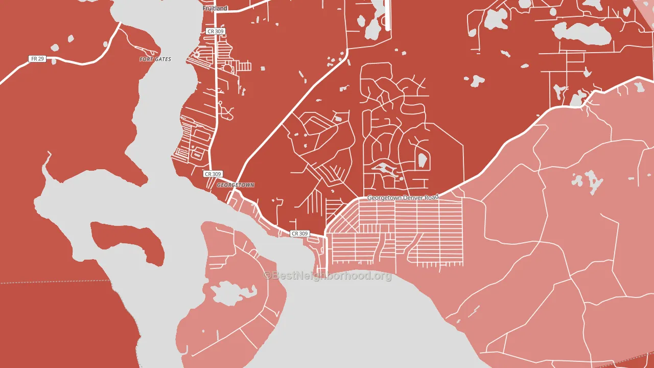 Georgetown, FL block-group political-lean map