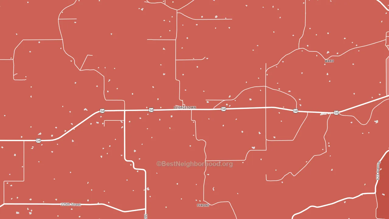 Georgetown, IA block-group political-lean map