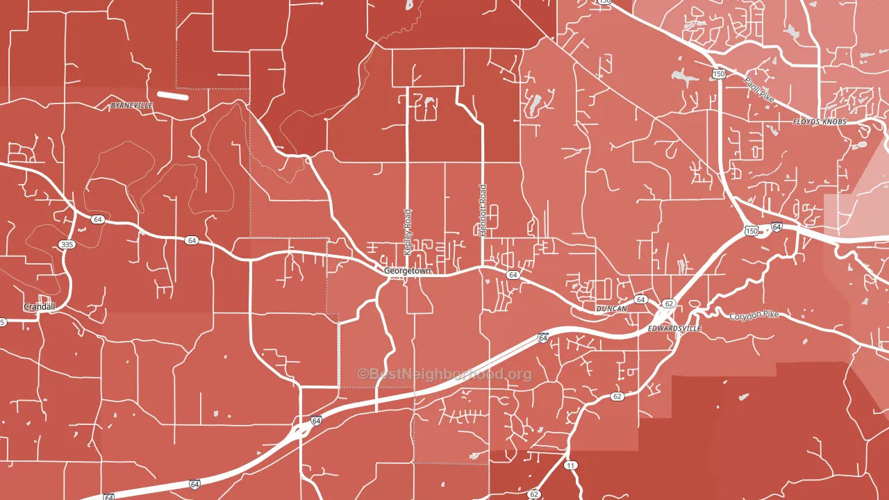 Georgetown, IN block-group political-lean map