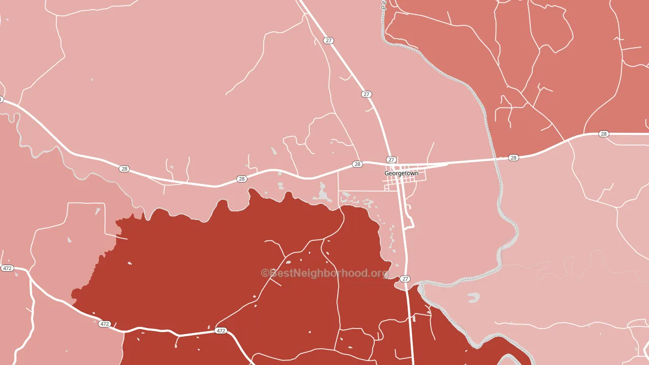 Georgetown, MS block-group political-lean map