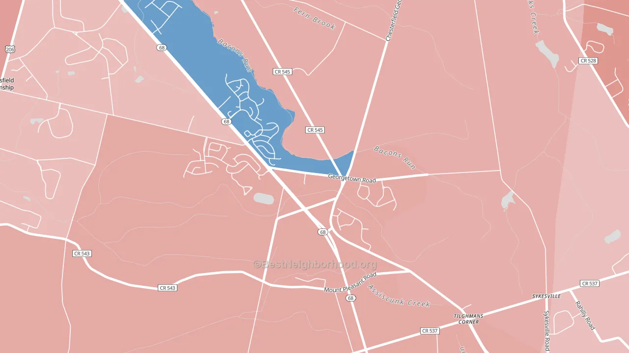 Georgetown, NJ block-group political-lean map