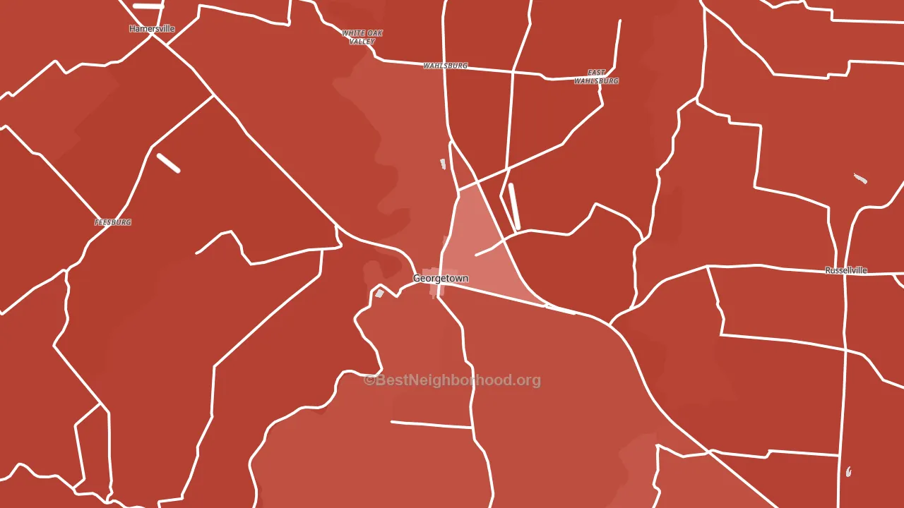 Georgetown, OH block-group political-lean map