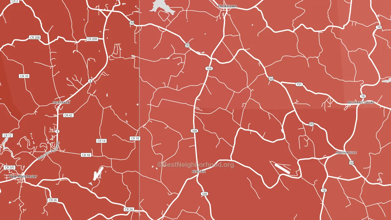 Georgetown, PA block-group political-lean map