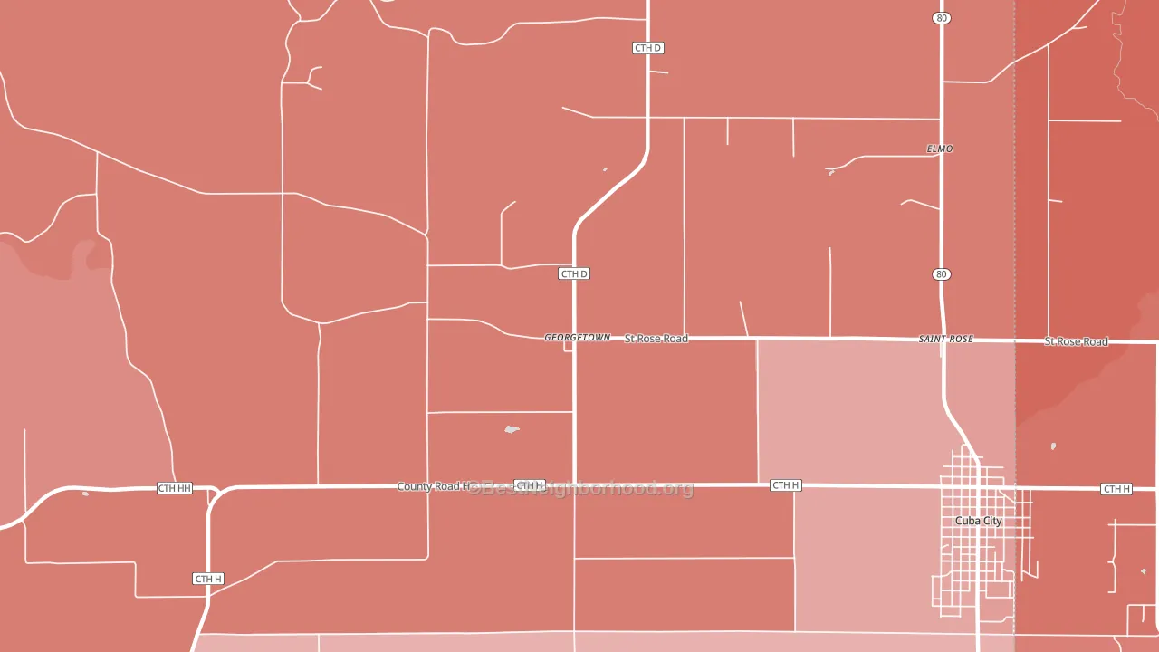 Georgetown, WI block-group political-lean map