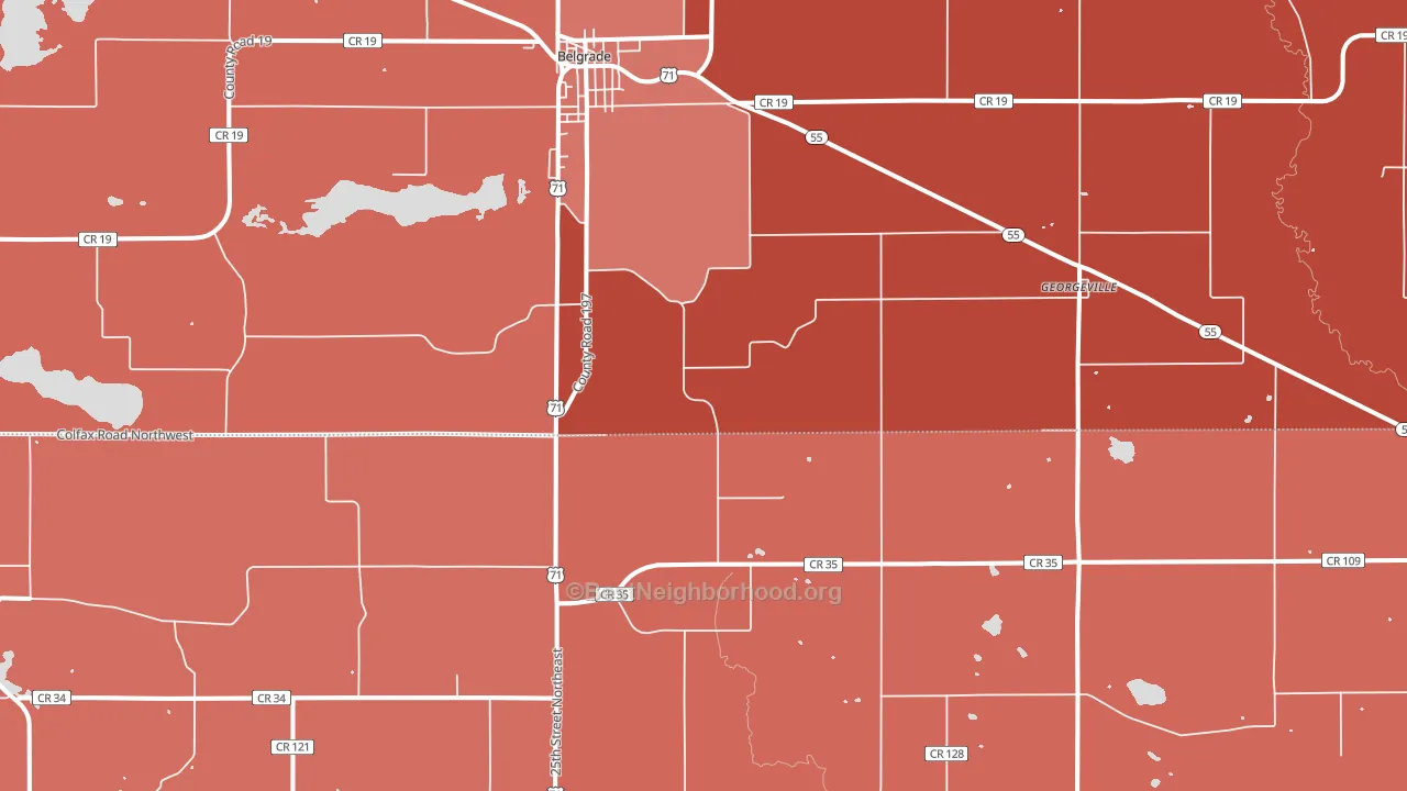 Georgeville, MN block-group political-lean map
