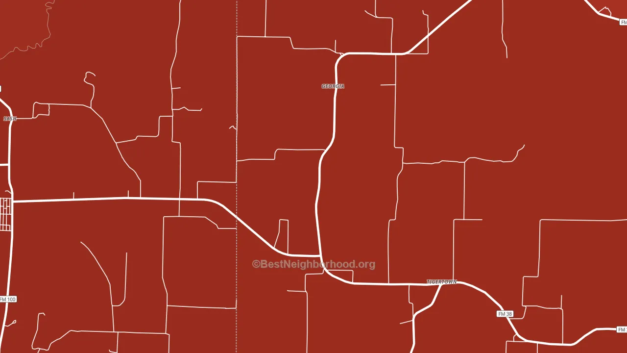 Georgia, TX block-group political-lean map