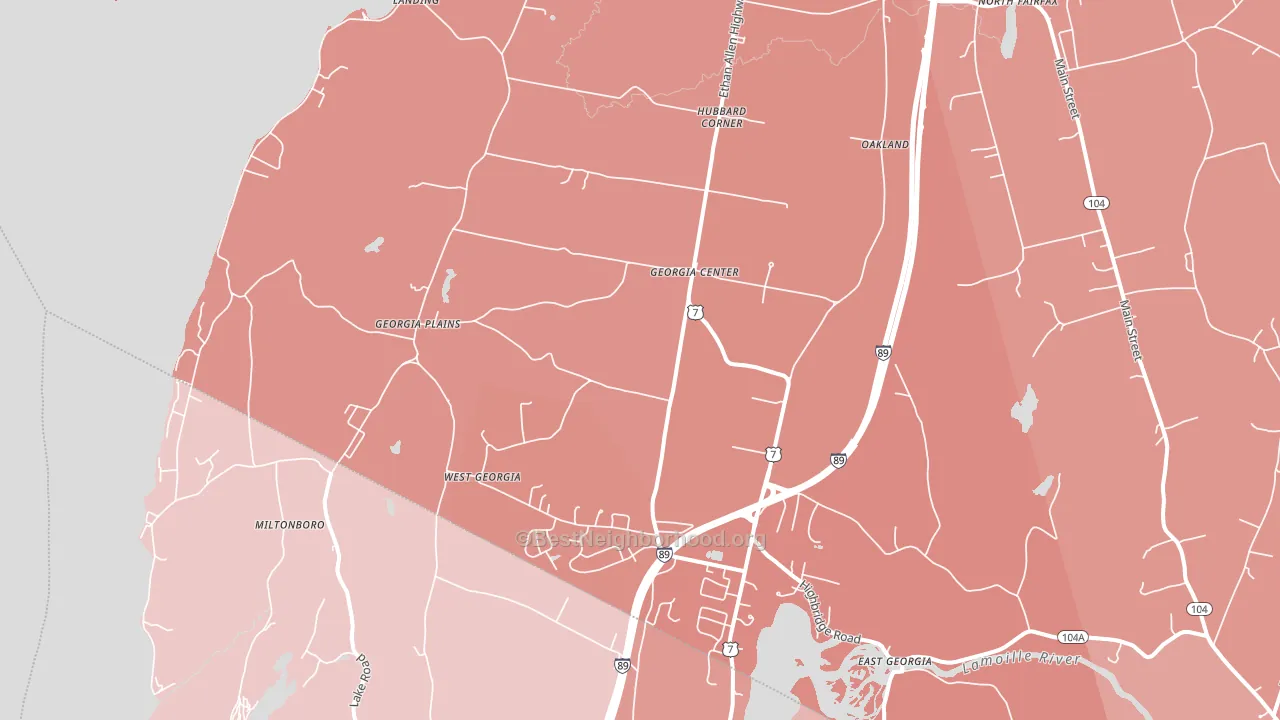 Georgia, VT block-group political-lean map