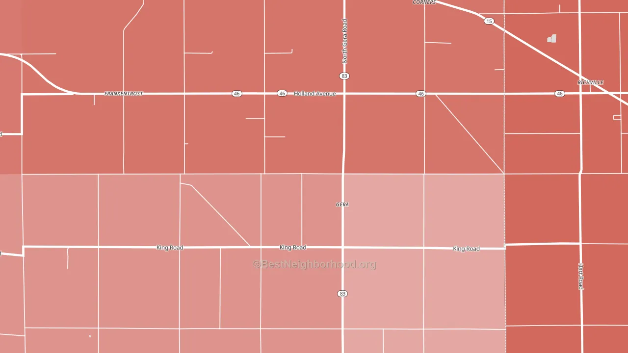 Gera, MI block-group political-lean map