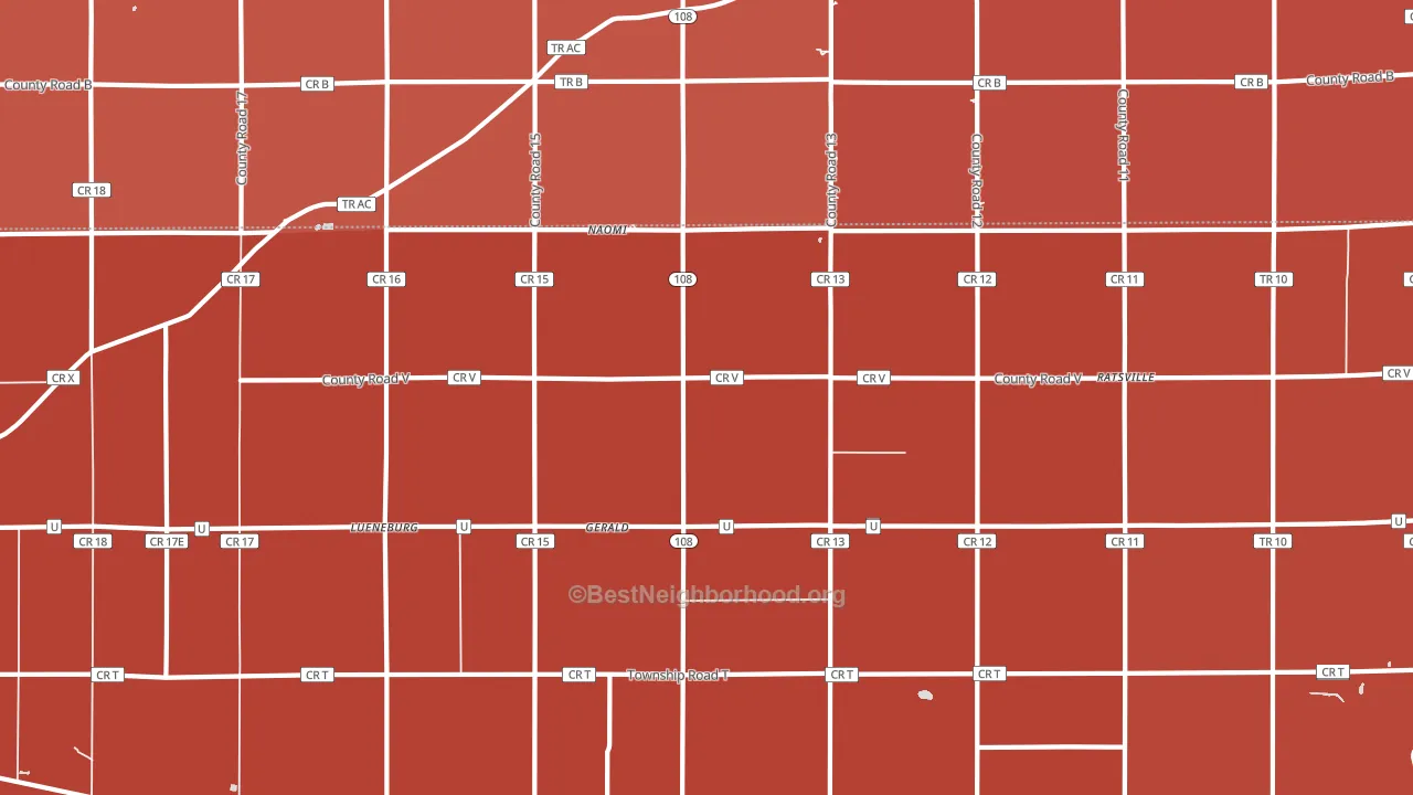 Gerald, OH block-group political-lean map