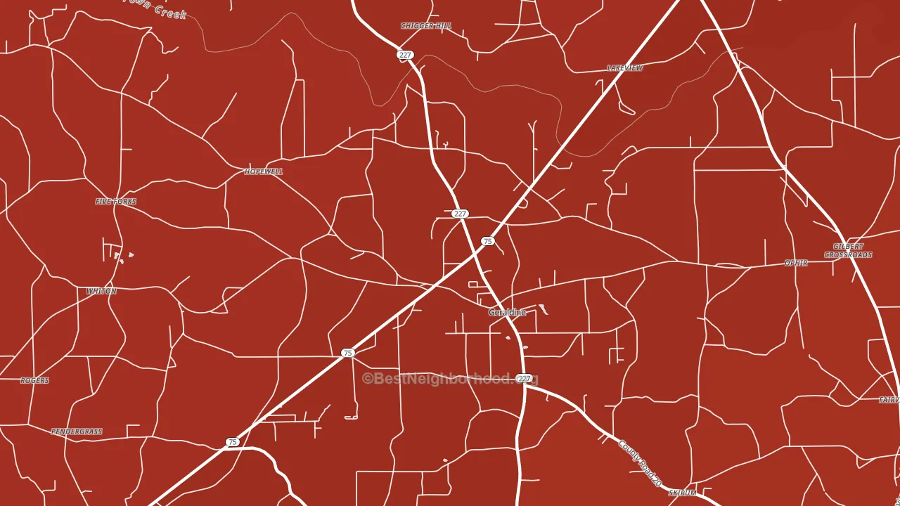Geraldine, AL block-group political-lean map