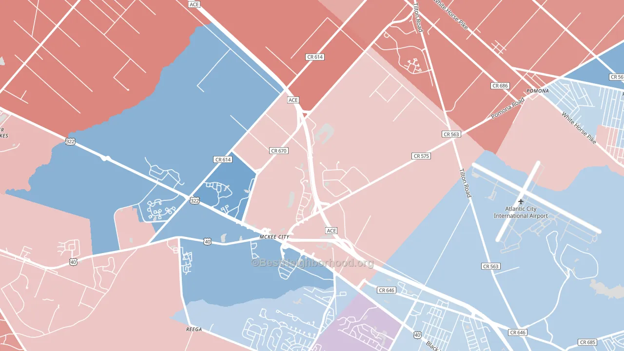 Germania Gardens, NJ block-group political-lean map