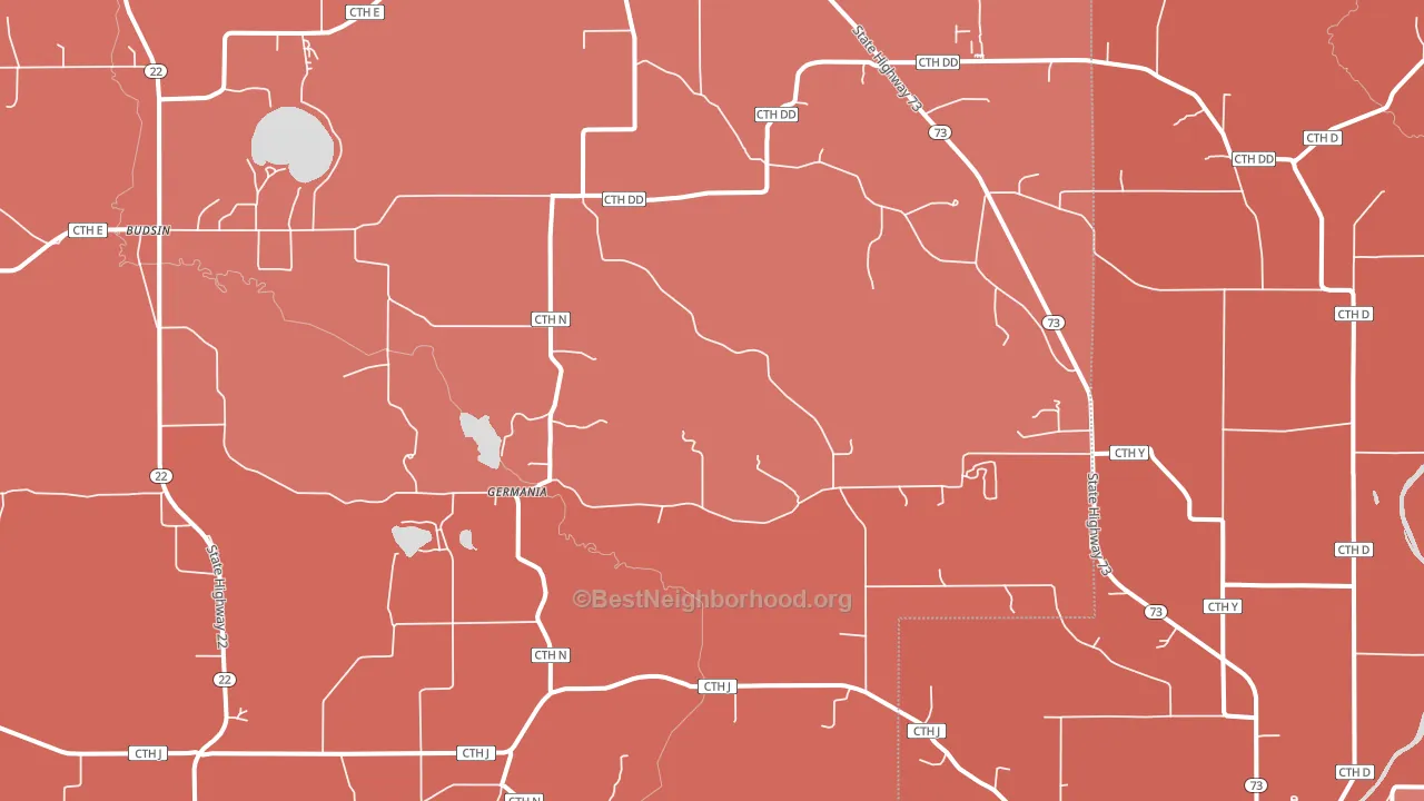 Germania, WI block-group political-lean map