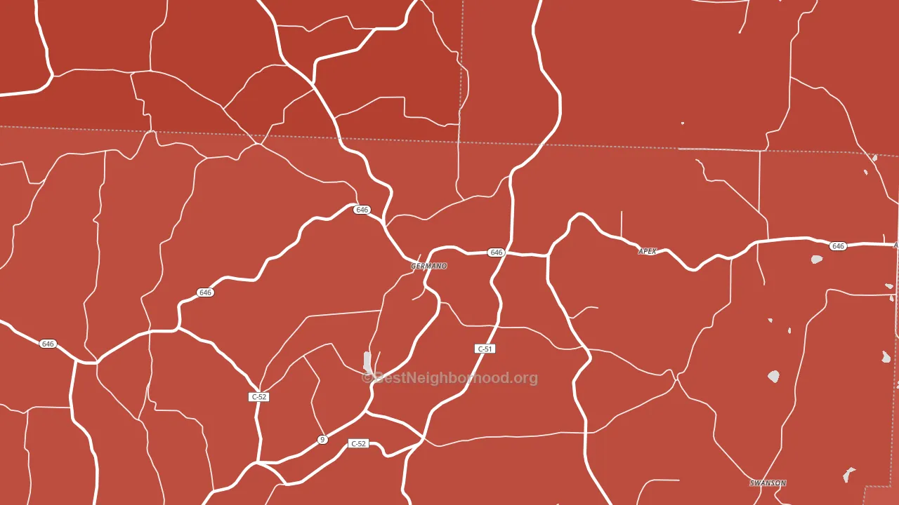 Germano, OH block-group political-lean map